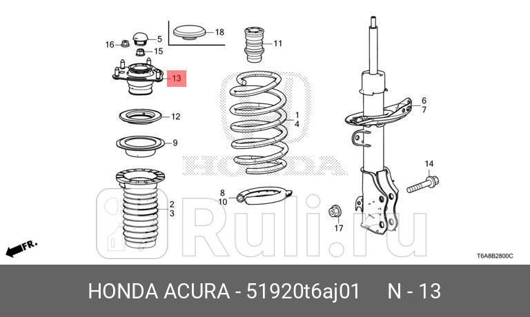 Опора амортизатора HONDA 51920T6AJ01 0₽