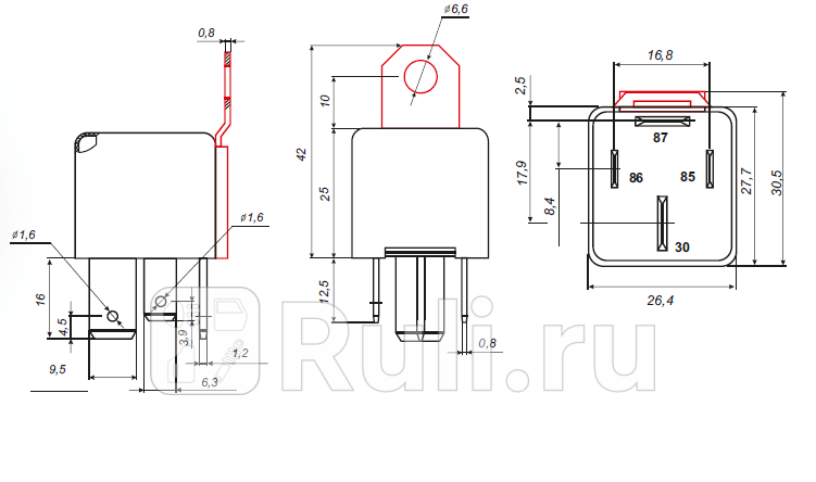реле стартера разгрузочное без кронштейна 50А Lada LADA 713747-01 0₽