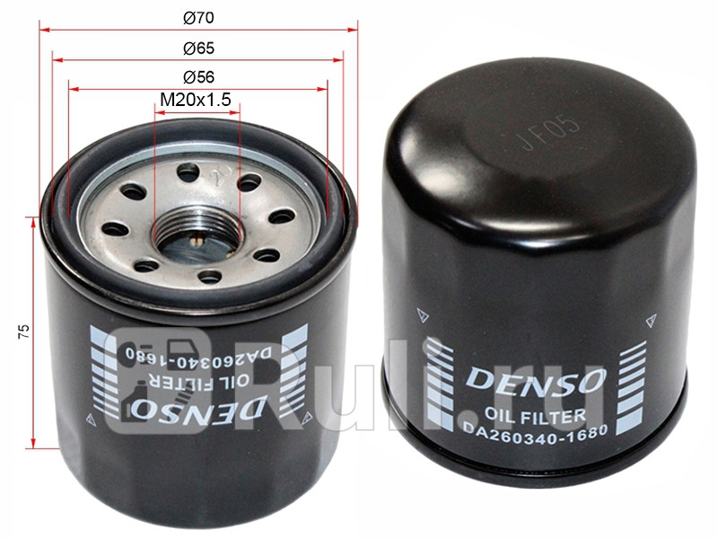 Фильтр масляный NISSAN QG MR20DE QR2025 SR20VQ 2025 HR DENSO DA260340-1680 850₽