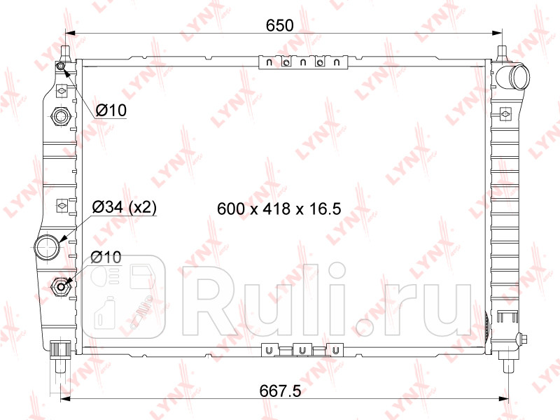 Радиатор охлаждения паяный MT LYNXAUTO RB1006 0₽