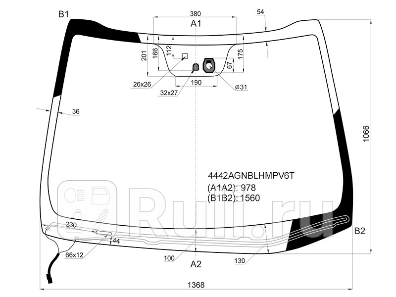 Стекло лобовое Обогрев щеток Датчик дождя Место под датчик запотевания Kia Ceed 15-18 FUYAO 4442AGNBLHMPV6T 10330₽