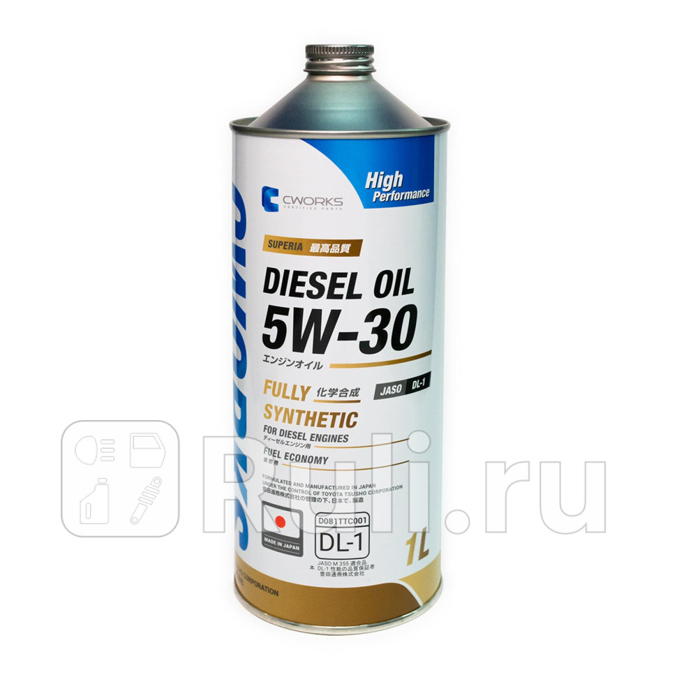 Масло моторSUPERIA CWORKS DIESEL OIL 5W-30 DL-1 1л A12SR1001 CWORKS A12SR1001 1830₽