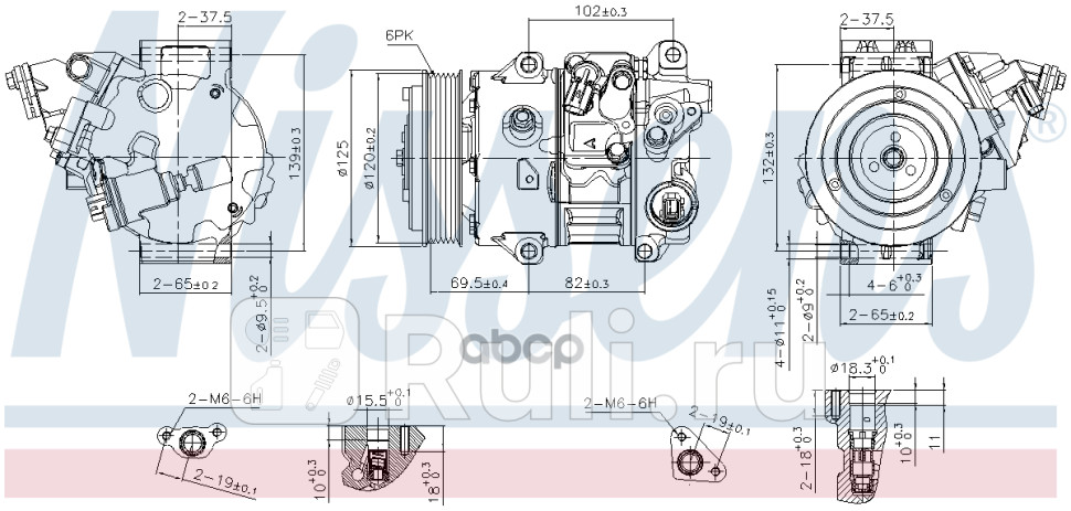 Компрессор кондиционера TOYOTA CAMRY 11- NISSENS 890805 0₽