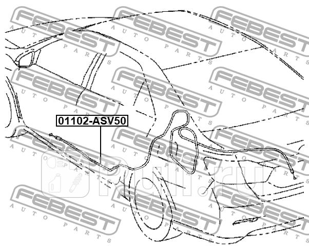 Тросик багажника TOYOTA CAMRY V50 01102-ASV50 FEBEST 01102-ASV50 3440₽