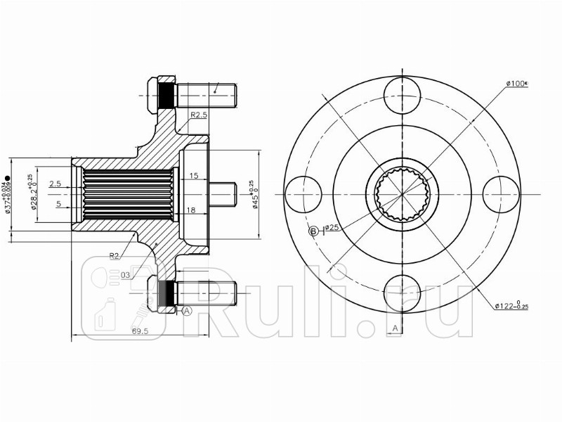Ступица перед NISSAN CUBEMICRANOTE 02- SAT ST-40202-AX000 1360₽
