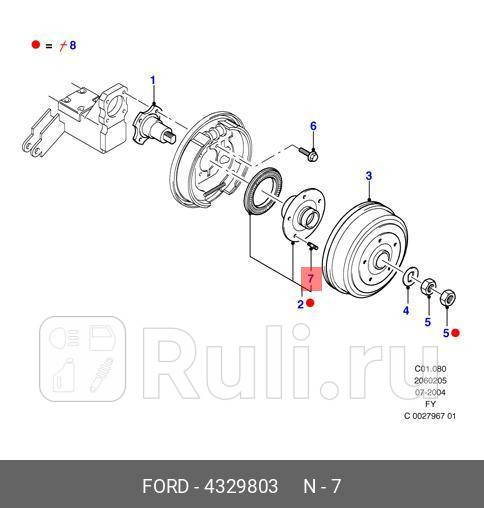 шпилька заднего колеса Ford All FORD 4329803 670₽