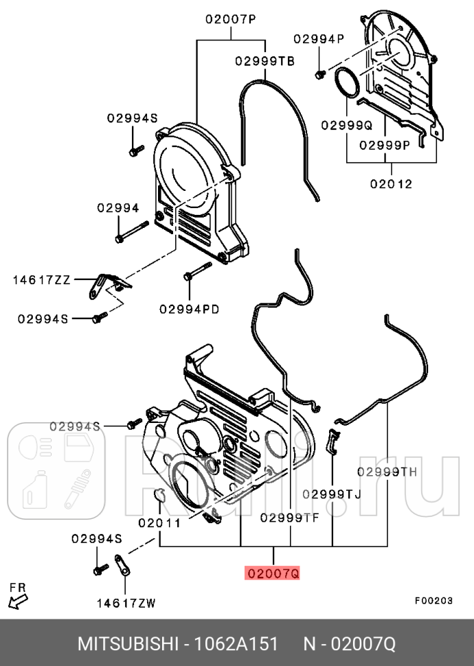 Крышка ремня грм для Mitsubishi L200 2006-2015 MITSUBISHI 1062a151 7850₽