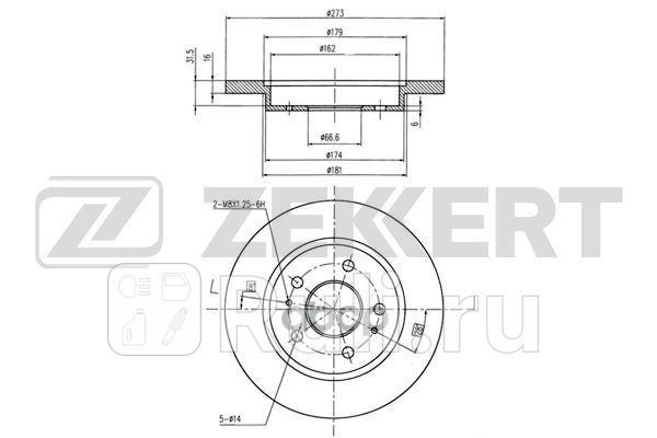 Диск торм перед Daihatsu Terios J1 J2_ 97- Zekkert bs-6039 0₽