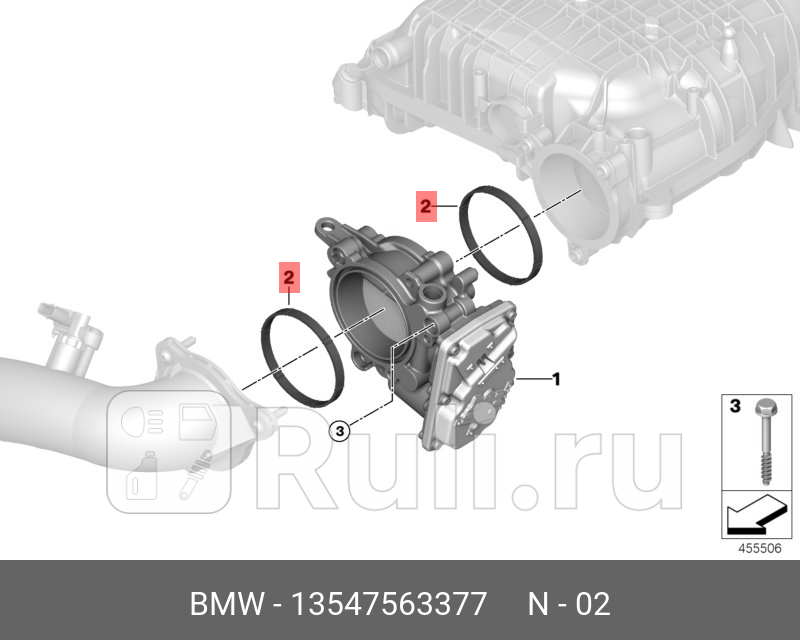 Дроссельная заслонка BMW 13 54 7 563 377 1670₽