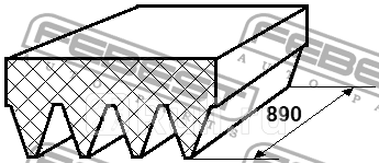 Ремень поликлиновой 4 клина 88126-4L890 FEBEST 88126-4L890 650₽