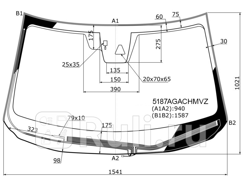 Лобовое стекло для Mazda CX-5 2 2017-2021 AGC 5187AGACHMVZ 20840₽
