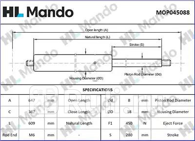 Амортизатор двери багажника MANDO MOP045088 1470₽