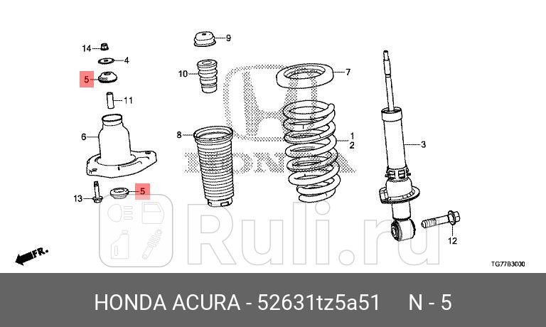 Отбойник амортизатора HONDA 52631TZ5A51 850₽