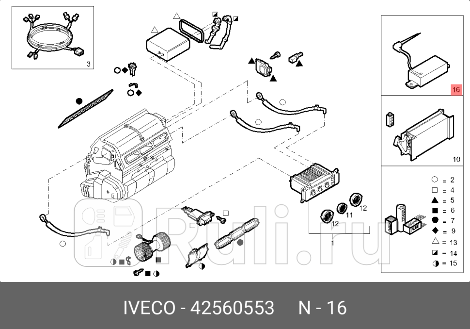 Термостат электронный штатного отопителя салона iveco stralis 106100801007200033986 ита IVECO 42560553 0₽