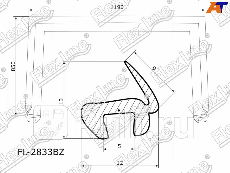Уплотнитель лобового стекла для Mitsubishi Lancer 10 (2007-2015) FLEXLINE FL-2833BZ
