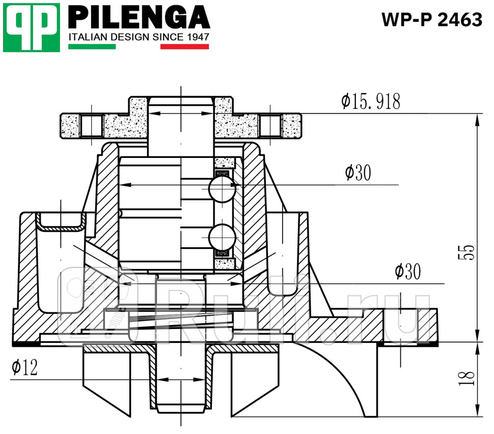 Насос охлаждения ДВС LADA RENAULT LADA VESTA X-RAY LOGAN II SANDERO II WP-P2463 Pilenga WP-P2463 1400₽