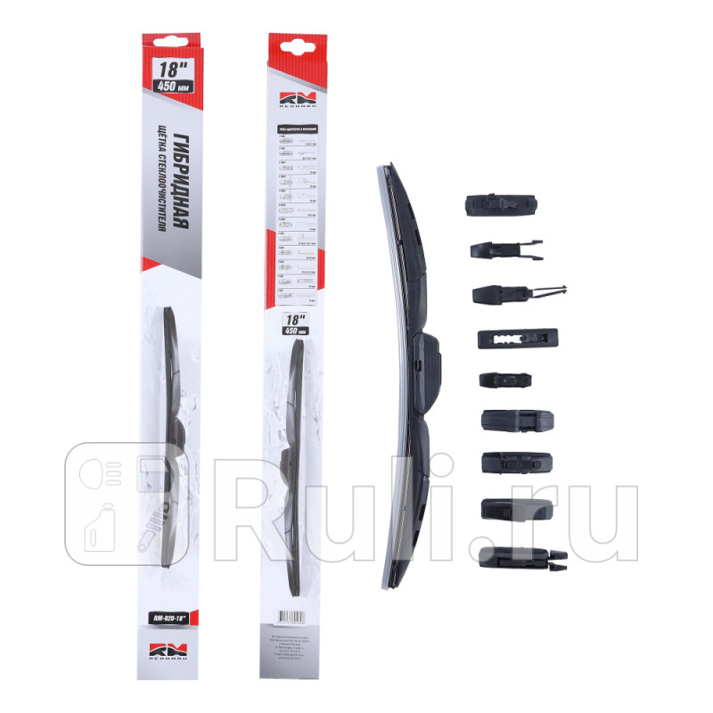 Щетка стеклоочистителя 450 мм гибридная Hybrid Line 10 адаптRedMark RedMark RM92018 620₽