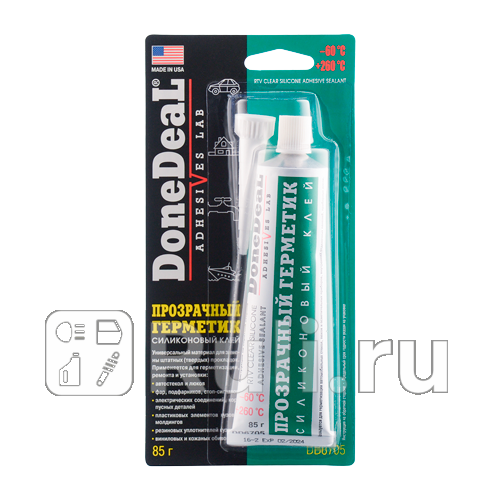 Герметик силиконовый Done Deal прозрачный 85 г Done Deal DD6705 960₽