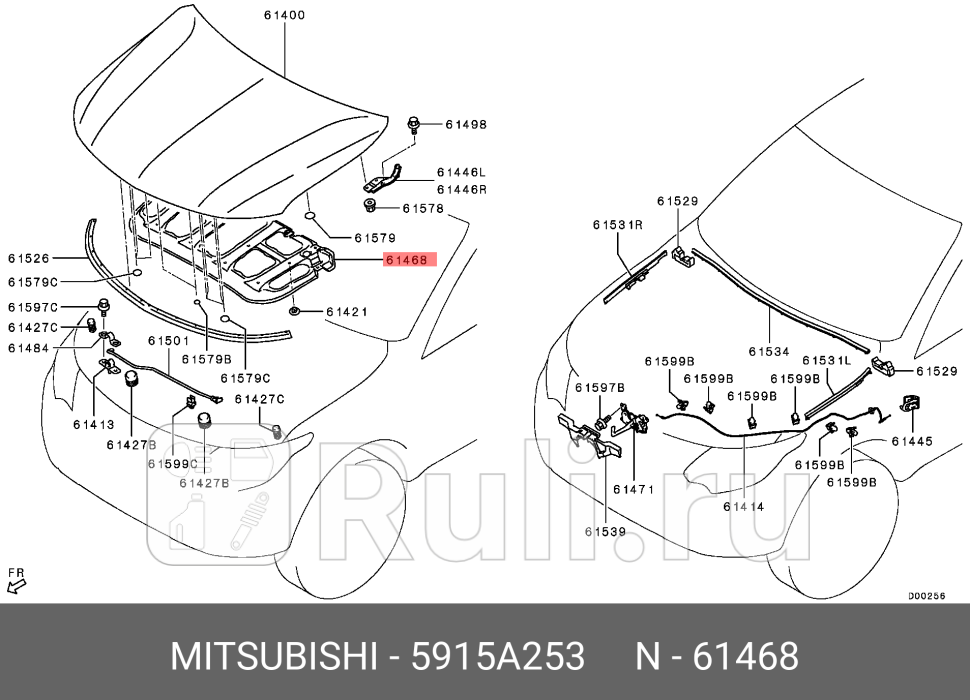 Обшивка звукоизоляции капота MITSUBISHI 5915A253 7560₽