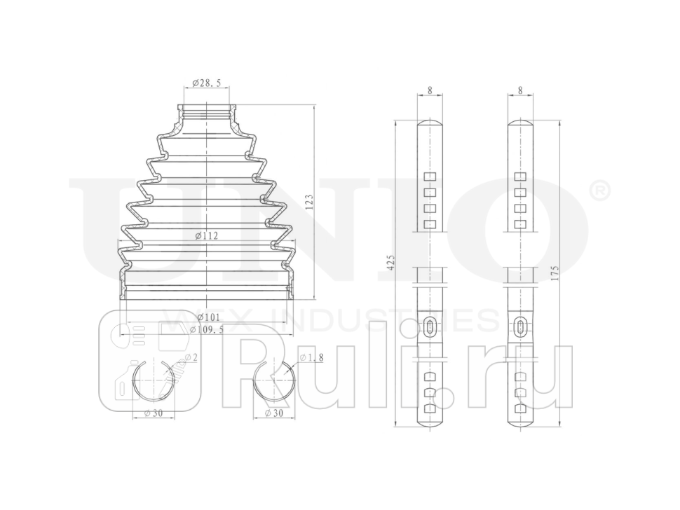 Пыльник ШРУСа к-т UNIO DUC-30097K 1040₽