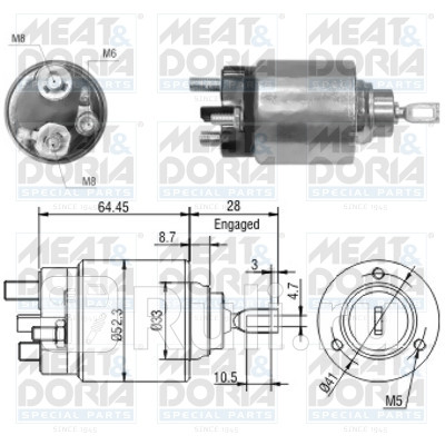 Втягивающее реле стартера Meat Doria 46040 3380₽