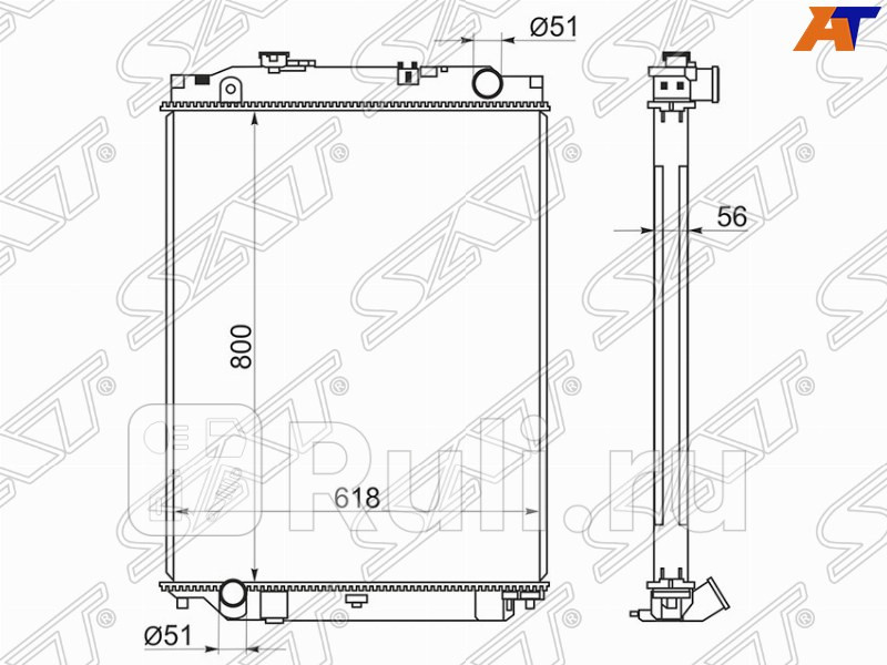 Радиатор охлаждения для Isuzu Forwar 2007-2021 SAT IS0004-FVR34 31060₽