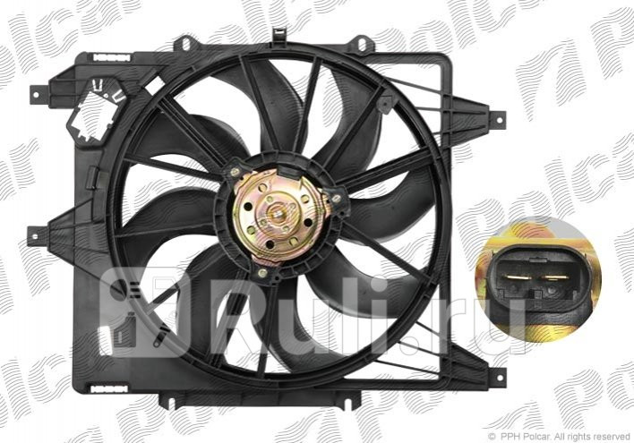 Вентилятор радиатора охлаждения для Renault Clio 3 рестайлинг 2009-2011 Polcar 601523W1 5470₽