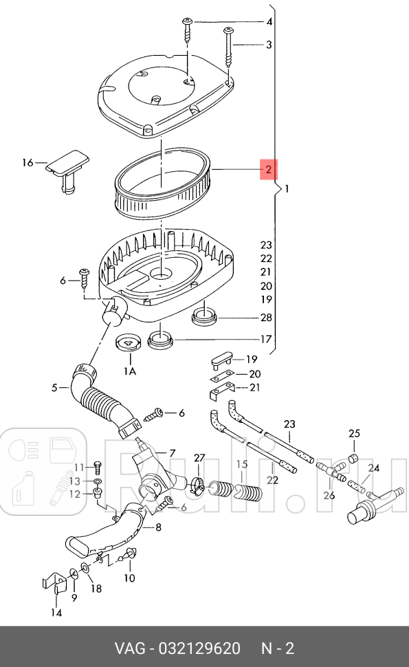 Фильтр воздушный VAG 032129620 0₽