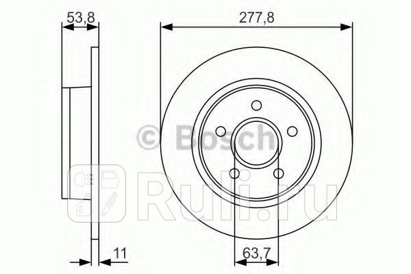 Диск тормозной Premium 2 задн FORD Transit Connect 18 TDCi 02- FORD Transit Connect 18 TDCi 02- BOSCH 0986479S51 0₽