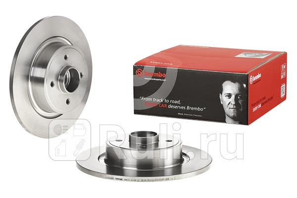 Диск тормозной задн с интегрированным подшипником renault grand scenic ii jm01_ 0404-0609 BREMBO 08b65017 0₽