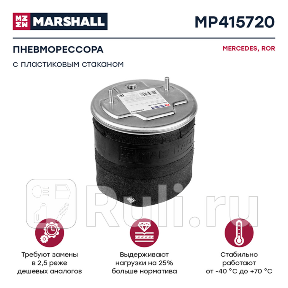 пневмоподушка подвески с пластиковым стаканом MB ROR MARSHALL MP415720 9570₽