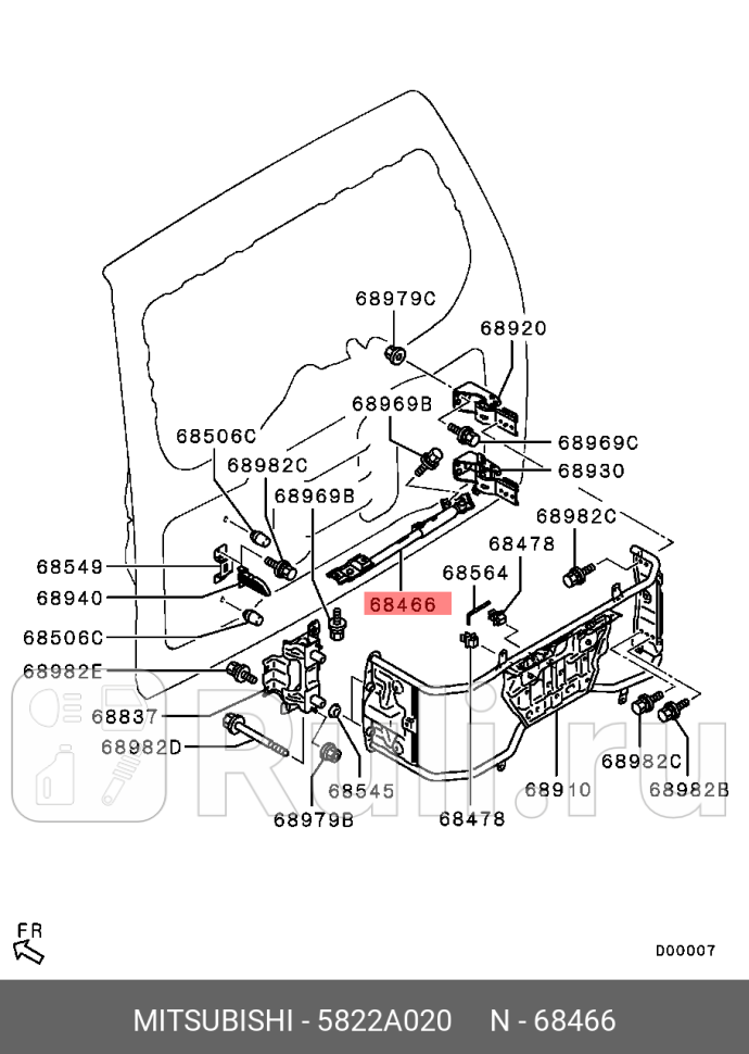 Ограничитель двери MITSUBISHI 5822a020 11100₽