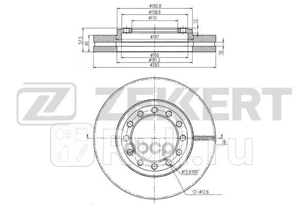 Диск торм перед Isuzu N-Serie 06- Zekkert bs-5716 0₽