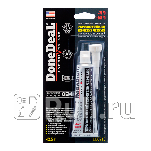 Герметик силиконовый Done Deal черный 425 г Done Deal DD6710 730₽