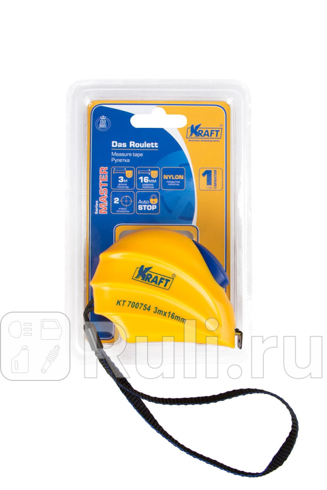 Рулетка 3 м х 16 mm с автоматической фиксацией master KRAFT KT 700754 0₽