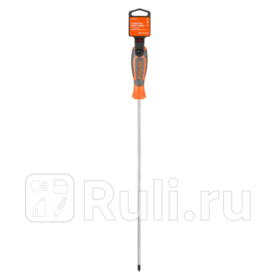 Отвертка крестовая PH2x350мм магнитный наконечник пластподвес AIRLINE ATAV312 310₽