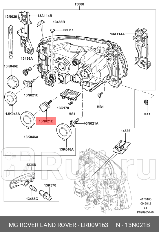 ЛАМПА КСЕНОН D3S D4 FREEL2 SPORT 2010- LR LAND ROVER LR009163 0₽