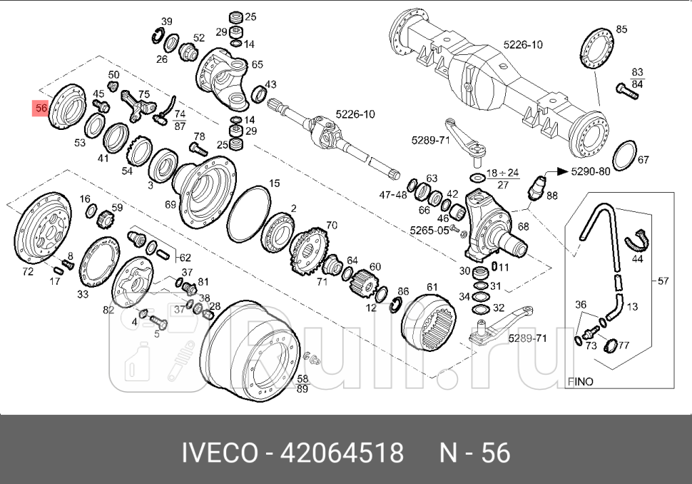 кольцо ступицы промежуточноеIveco TectorEuroTrakker IVECO 42064518 0₽