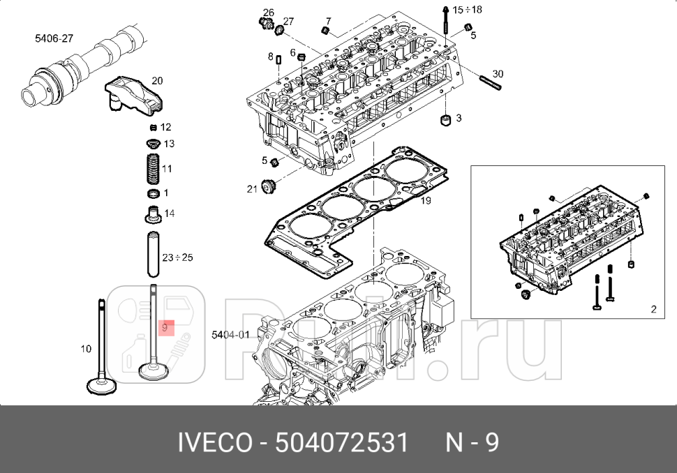 клапан впускной 324x6x120 30градIveco Daily F1C 05 IVECO 504072531 2300₽