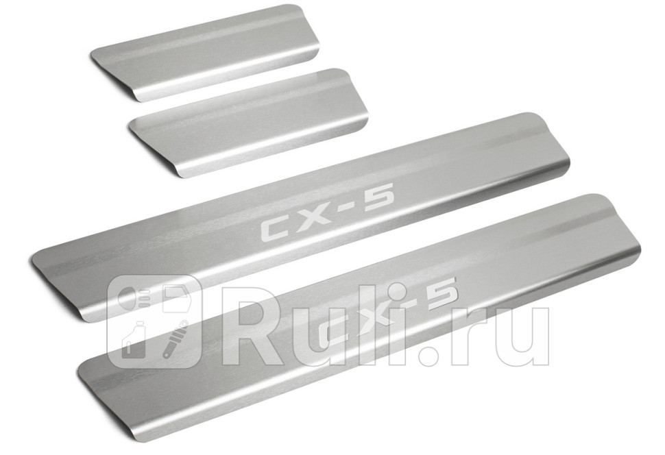 Накладки порогов (4 шт.) для Mazda CX-5 2 (2017-2019) RIVAL NP.3804.3
