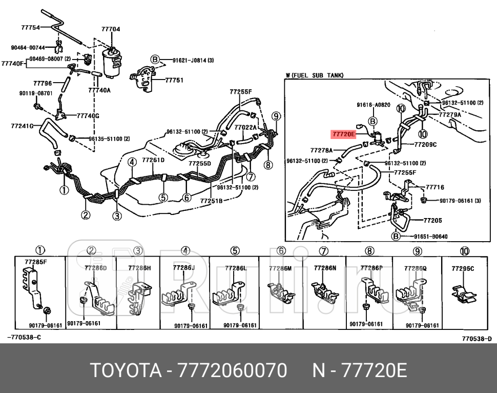 ЭЛЕКТРОКЛАПАН ТОПЛИВНОЙ СИСТЕМЫ TOYOTA TOYOTA-LEXUS 7772060070 11330₽