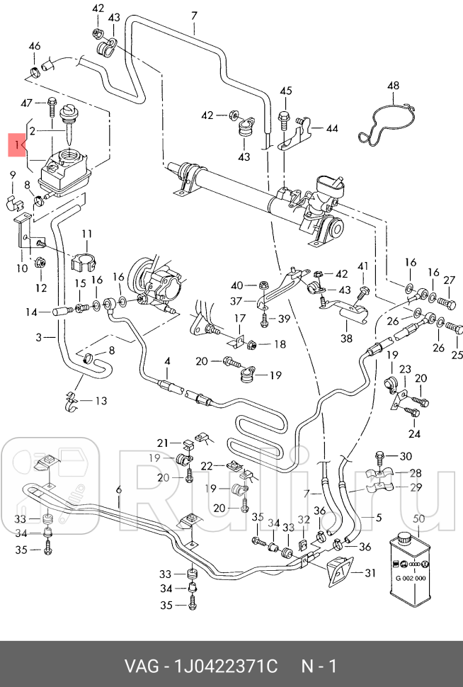 бачок гидроусилителя Audi A3TT VW GolfBora 14-2818TDi 97 VAG 1J0422371C 0₽
