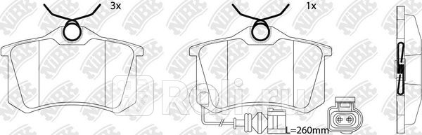 Колодки тормозные дисковые задние для Skoda Roomster 2006-2010 NIBK PN0019W 2670₽