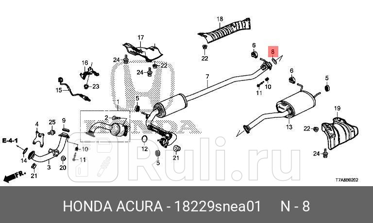 Прокладка выхлопной системы HONDA 18229SNEA01 0₽