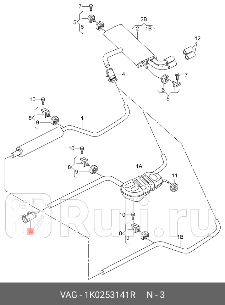 Хомут VAG 1K0253141R 0₽