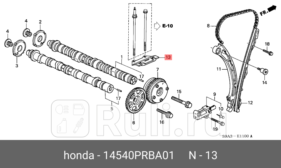 Успокоитель цепи honda accord 2003 - 2007 civic 2001 - 2005 HONDA 14540PRBA01 1410₽