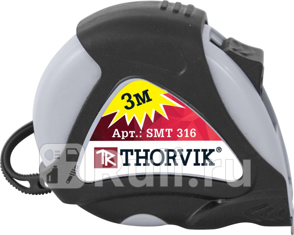 Рулетка в обрезиненном корпусе 3 м THORVIK SMT316 280₽