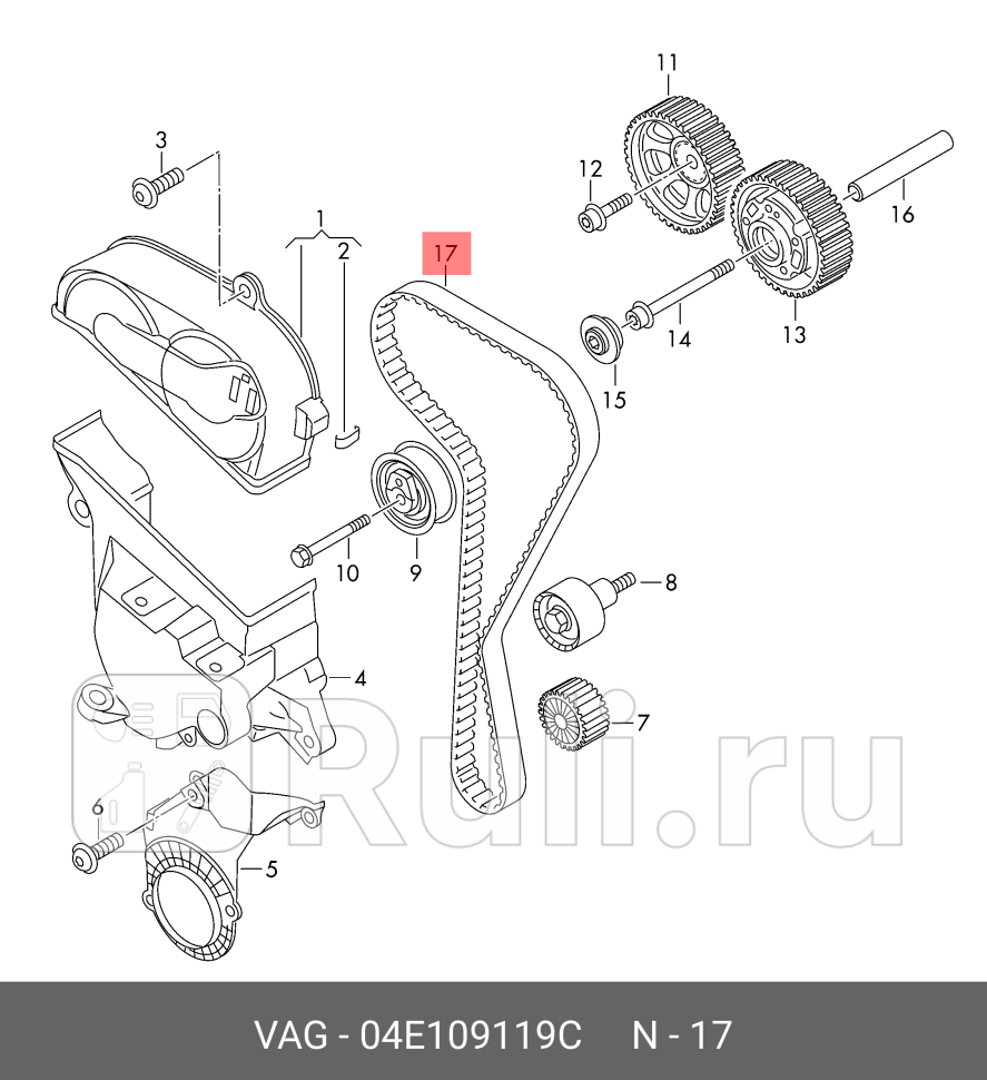 Ремень ГРМ SKODA OCTAVIA A7 2013VW GOLF VII 2012 VAG 04E109119C 6260₽