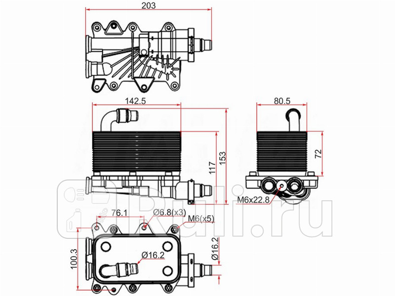 Радиатор масляный для BMW E60 2002-2010 SAT ST-17217803830 3470₽
