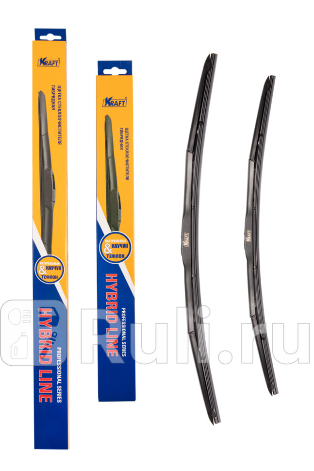 Щетка стеклоочистителя гибридная Kraft 650450 мм 2 шт 1 переходник KRAFT KT 830871 1260₽